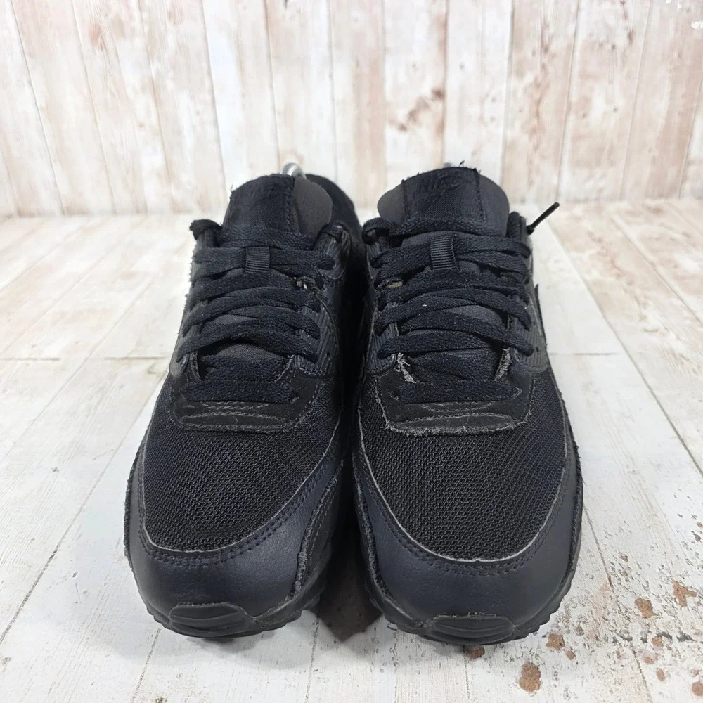 Nike Air Max 90 Mens Triple Black Low Top Sneakers CN8490-003 Size 8